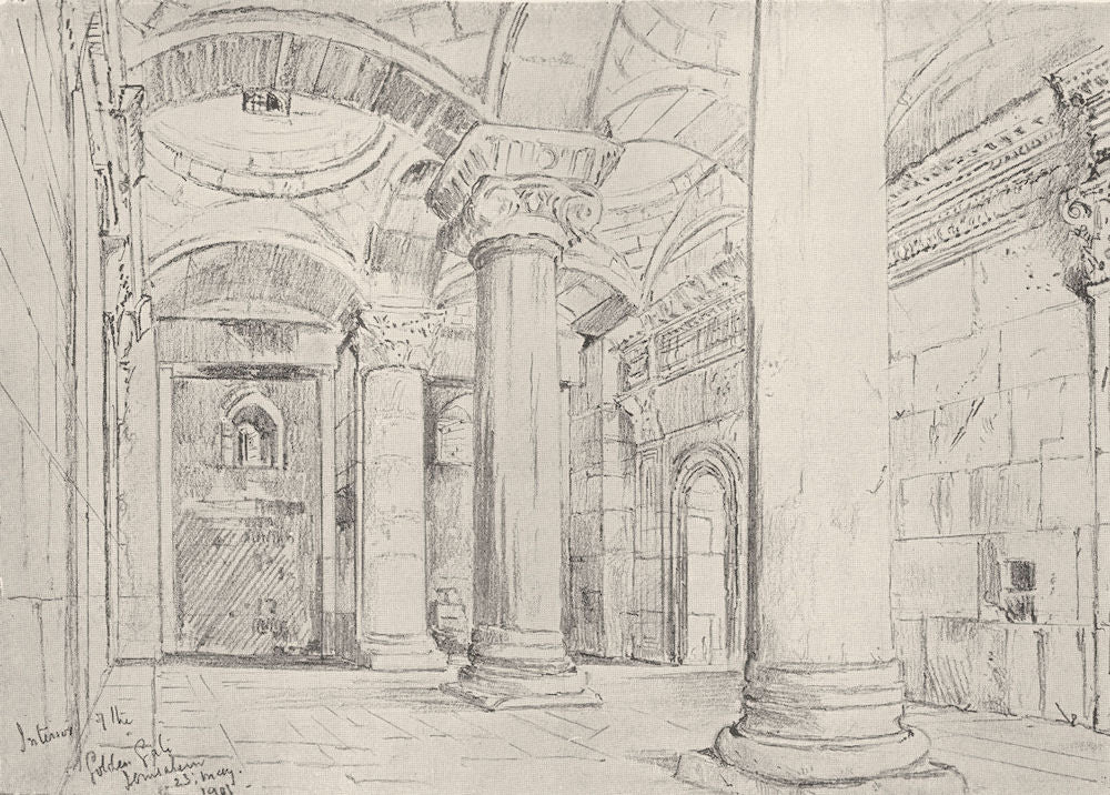 JERUSALEM. Golden Beautiful Gate 1902 antique vintage print picture